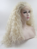 Curl Platinum Blonde Lace Front Wigs Synthetic Hair