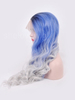 Black Blue White Ombre Lace Front Wig Synthetic Hair