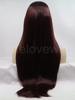 Color 99j Lace Front Wig Synthetic Hair Natural Straight