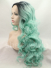 Honey Ombre Green Synthetic Lace Front Wig Curl Style