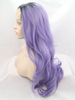 Black with Purple Synthetic Lace Front Wig Ombre Wave