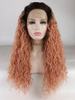 Light Grey Pink Lace Front Wig Synthetic Hair Ombre