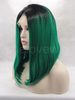 Bob Synthetic Lace Front Ombre Black with Green