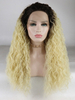 Curl Blonde Hair Lace Front Wig Synthetic Hair Ombre Color