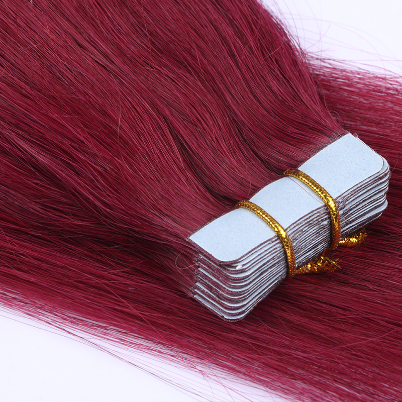 Buy Top Quality Tape in Hair Extension Online Red Wine Color Tape in Hair