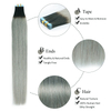 Ombre Grey Color Tape in Extensions Human Hair Remy Skin Weft Natural Hair Extensions Tape in