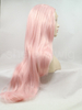 Pink Synthetic Lace Front Wig Natural Wave Wigs