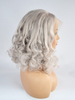 Curly Silver Gray Color Synthetic Lace Front Wig Short Hair