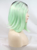 Bob Synthetic Lace Front Wig Ombre Black Green Affordable Price