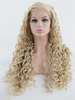 Curl Blonde Lace Front Wig Synthetic Hair Heat Resistant