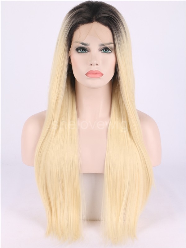 Women's Synthetic Hair Lace Front Wig Black Blonde | shelovewig