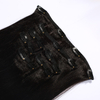 Silk Staright Human Hair Clips in Hair Extensions Natural Black Color