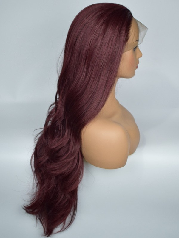Light Purple Synthetic Lace Front Wig Wave Braid