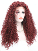 Black Root with Dark Purple Lace Front Wig Synthetic Hair