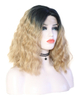 Black Root with Grey Pink Synthetic Lace Front Wig Ombre