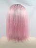 Short Bob Synthetic Lace Front Black Pink Ombre