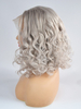 Curly Silver Gray Color Synthetic Lace Front Wig Short Hair