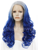 Blonde Blue Ombre Synthetic Lace Front Wigs