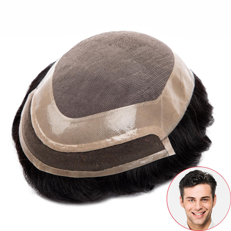 Toupee For Men Lace Front Mono Top Durable Male Hair Replacement Hair Pieces