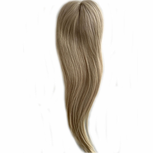 Ash Blonde Silk Top Human Hair Toppers for Women Natural Straight