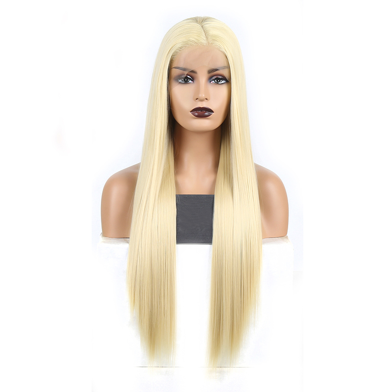 Blonde Human Hair Lace Front Wigs Silk Straight Human Hair Glueless Lace Wig Color613