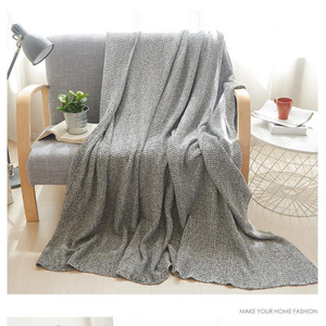 Grey Color Knitted Blanket Spring And Autumn Use Blankets
