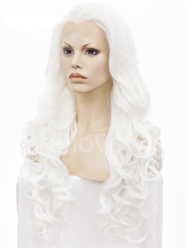 Pure White Lace Front Wigs Synthetic Lace Wig