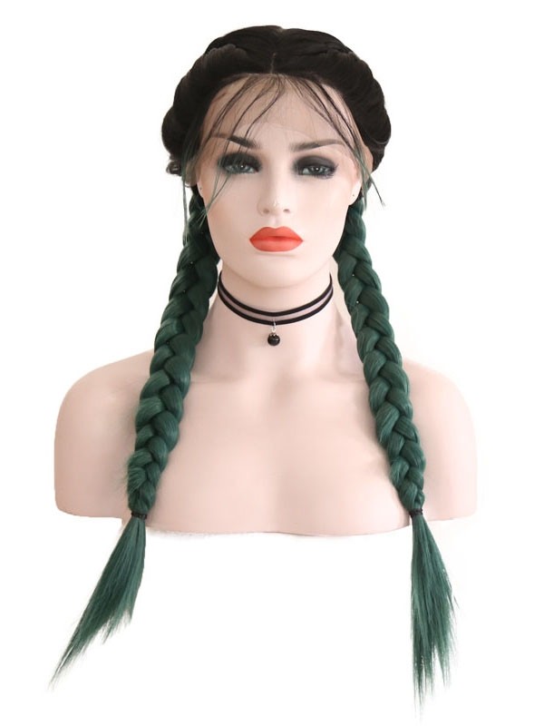 Cute Beauty Braid Hairstyle Synthetic Lace Front Wig for Girl