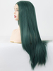 Blackish Green Natural Straight Fiber Hair Lace Front Wigs