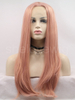 Dark Pink Synthetic Hair Lace Front Wig Natural Straight
