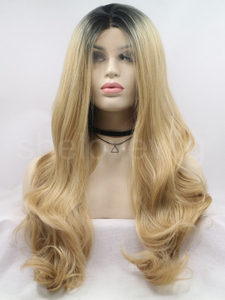 Wave Black Blonde Synthetic Hair Lace Front Wig
